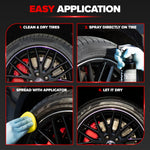 Carfidant Ultimate Tire Shine Spray - Tire Dressing & Protectant Kit - Dark, Wet Looking Wheels with No Grease and No Sling! - Carfidant